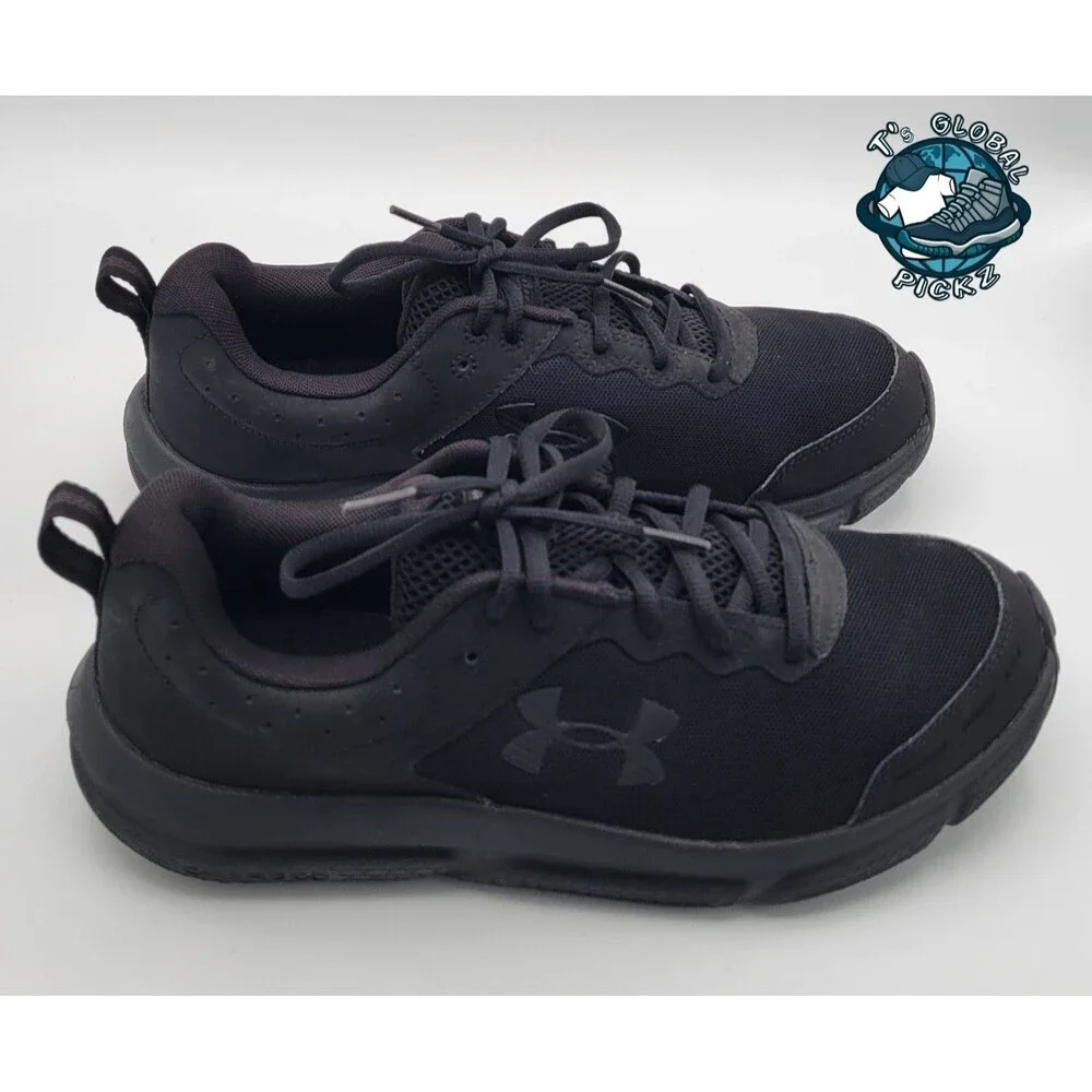 Under Armour Charged Assert 10 Black Lace-Up Running Shoes Mens Size 10.5